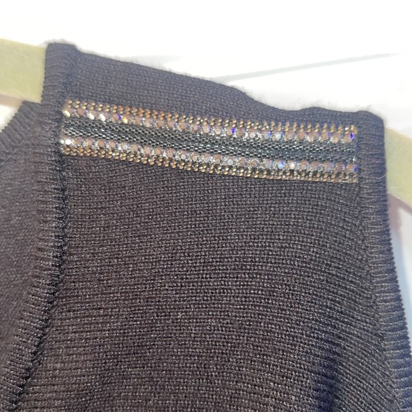 Thalia Sodi NWT cold shoulder sweater with bling Medium sequins oversized - Picture 3 of 15